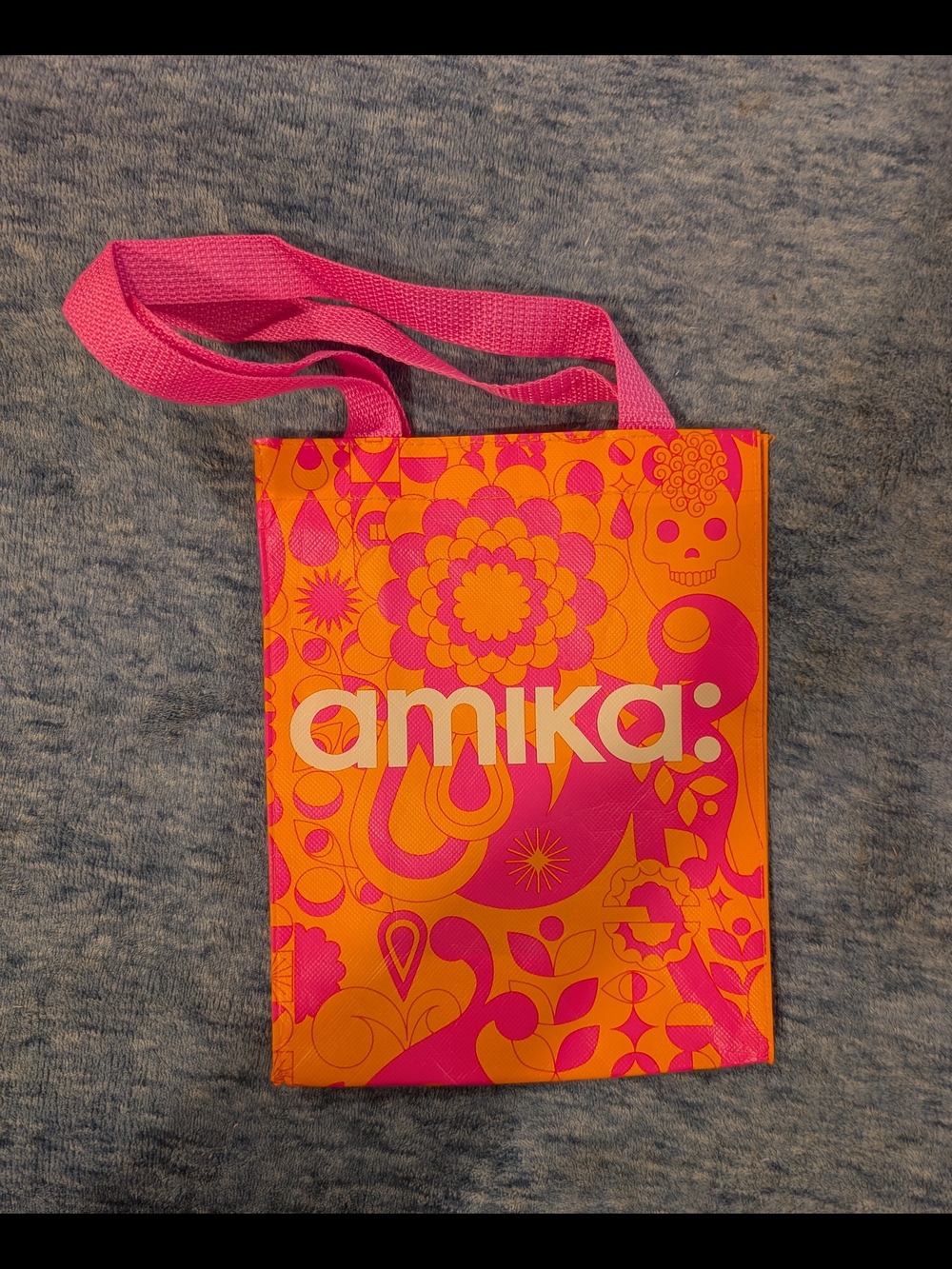 amika Pink & Orange Graphic Reusable Bag